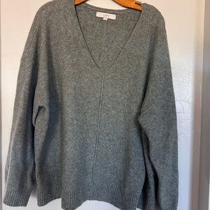 LOFT Charcoal V-Neck Women's Sweater